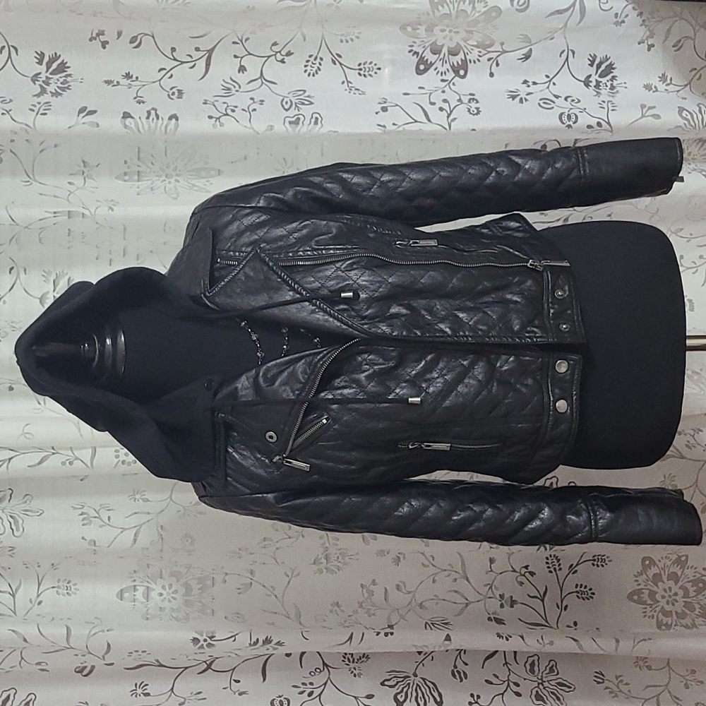 J2 xs Faux Leather black bomber jacket